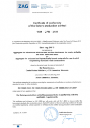 Certificate steel slag EAF C