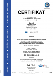 SIJ certifikat ISO 9001 2015 veljaven do 24.02.2026 slo glavni 1